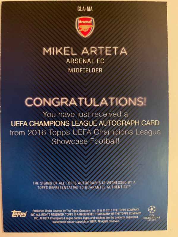 MIKEL ARTETA - ARSENAL - TOPPS 2016 UEFA CHAMPIONS 