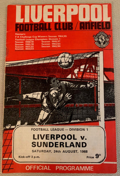 1968-24.08 - LIVERPOOL VS  SUNDERLAND