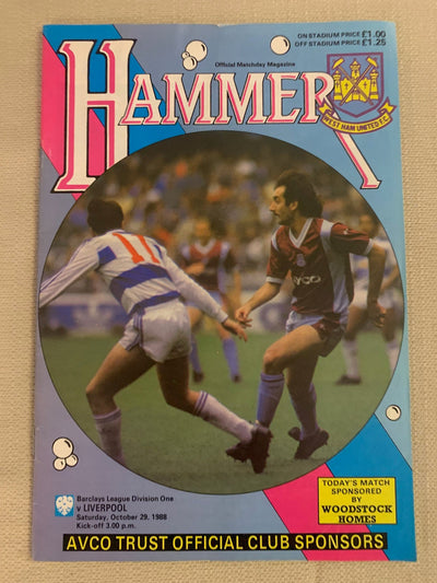 1988-29.10- WEST HAM UNITED - LIVERPOOL