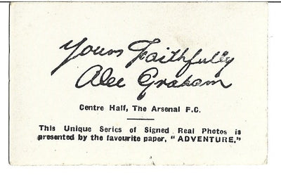 ALEC GRAHAM - ARSENAL -  ADVENTURE SIGNED REAL PHOTOS