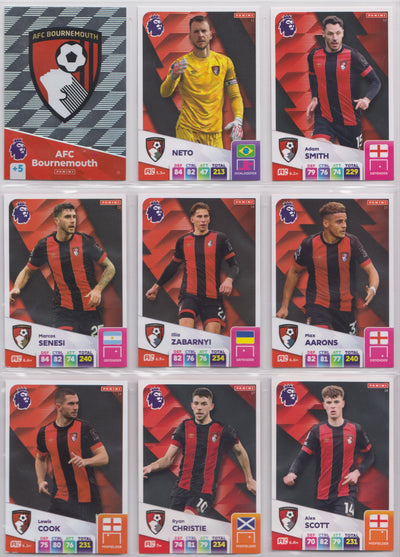 AFC BOURNEMOUTH - KOMPLETT LAGSETT - PANINI ADRENALYN XL PREMIER LEAGUE 2024/25