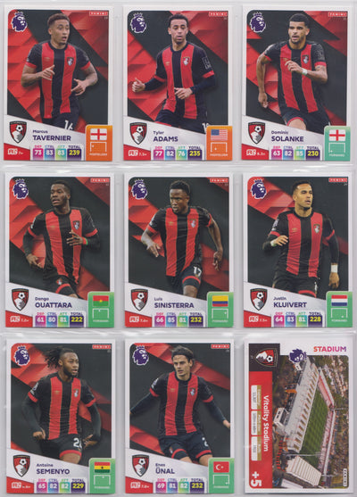 AFC BOURNEMOUTH - KOMPLETT LAGSETT - PANINI ADRENALYN XL PREMIER LEAGUE 2024/25