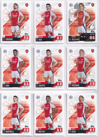 000. ARSENAL - KOMPLETT LAGSETT - TOPPS CHAMPIONS LEAGUE 2024/25