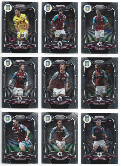 ASTON VILLA - PANINI PRIZM PREMIER LEAGUE 2021/22 - KOMPLETT SETT