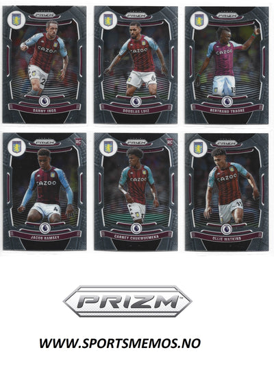 ASTON VILLA - PANINI PRIZM PREMIER LEAGUE 2021/22 - KOMPLETT SETT