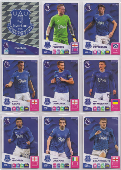 EVERTON - KOMPLETT LAGSETT - PANINI ADRENALYN XL PREMIER LEAGUE 2024/25