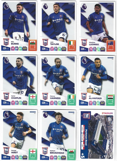 IPSWICH TOWN - KOMPLETT LAGSETT - PANINI ADRENALYN XL PREMIER LEAGUE 2024/25