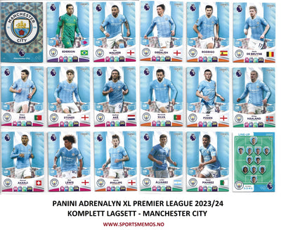 000. MANCHESTER CITY - KOMPLETT LAGSETT - PANINI ADRENALYN XL PREMIER LEAGUE 2023/24