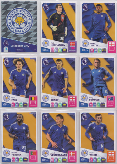 LEICESTER CITY - KOMPLETT LAGSETT - PANINI ADRENALYN XL PREMIER LEAGUE 2024/25