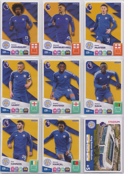 LEICESTER CITY - KOMPLETT LAGSETT - PANINI ADRENALYN XL PREMIER LEAGUE 2024/25