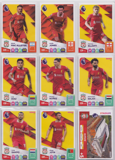 LIVERPOOL - KOMPLETT LAGSETT - PANINI ADRENALYN XL PREMIER LEAGUE 2024/25