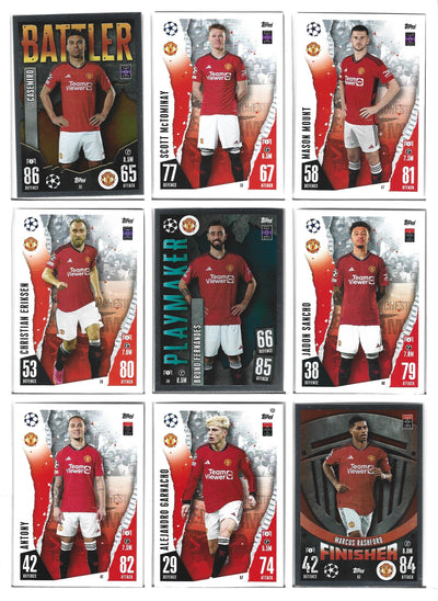 0. MANCHESTER UNITED - KOMPLETT LAGSETT TOPPS MATCH ATTAX 2023/24