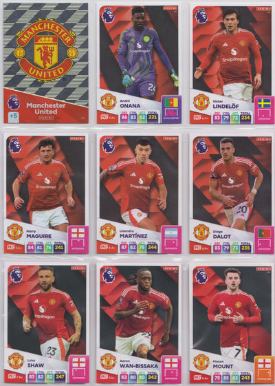 MANCHESTER UNITED - KOMPLETT LAGSETT - PANINI ADRENALYN XL PREMIER LEAGUE 2024/25