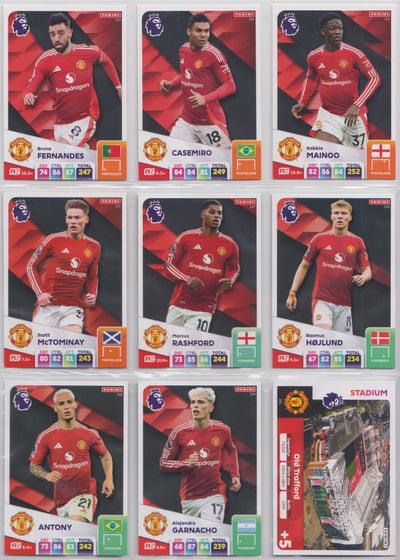 MANCHESTER UNITED - KOMPLETT LAGSETT - PANINI ADRENALYN XL PREMIER LEAGUE 2024/25