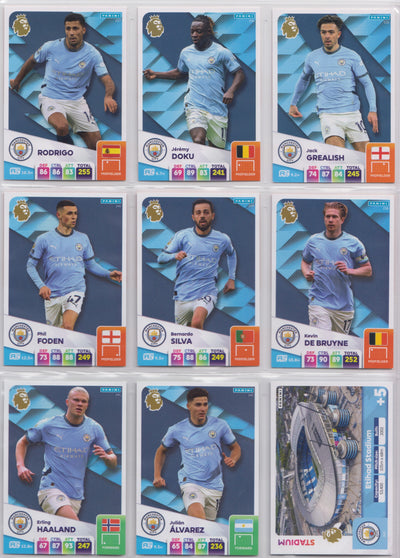 MANCHESTER CITY - KOMPLETT LAGSETT - PANINI ADRENALYN XL PREMIER LEAGUE 2024/25