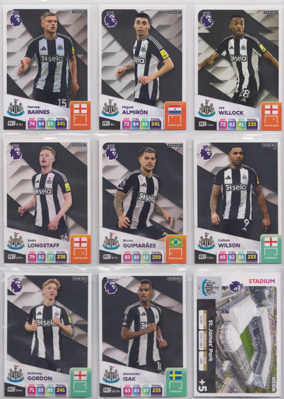 NEWCASTLE UNITED - KOMPLETT LAGSETT - PANINI ADRENALYN XL PREMIER LEAGUE 2024/25