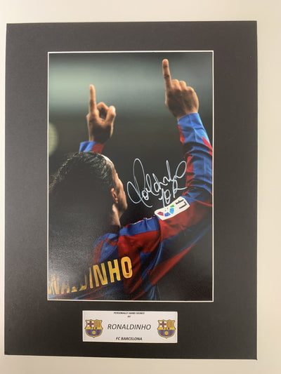 RONALDINHO - SIGNERT BILDE MED EKTEHETSGARANTI/COA