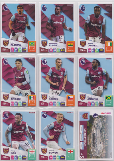 WEST HAM UNITED - KOMPLETT LAGSETT - PANINI ADRENALYN XL PREMIER LEAGUE 2024/25