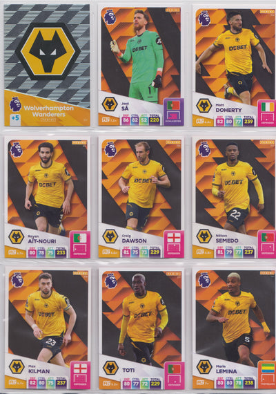 WOLVERHAMPTON WANDERERS - KOMPLETT LAGSETT - PANINI ADRENALYN XL PREMIER LEAGUE 2024/25