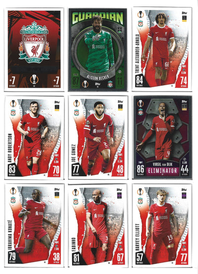 0. LIVERPOOL - KOMPLETT LAGSETT TOPPS MATCH ATTAX 2023/24