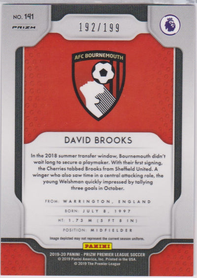 #/199-BLUE. 141.DAVID BROOKS - AFC BOURNEMOUTH- CARD 192 OF 199