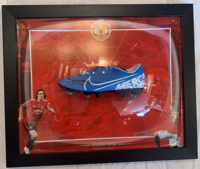 EDINSON CAVANI - SIGNERT SKO I "ART-FRAME" MED EKTEHETSBEVIS/COA