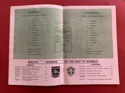 1971-8.5 - ARSENAL VS LIVERPOOL - FA CUP FINALE  OFFISIELT KAMPPROGRAM