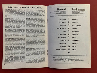 1968-15.4 - ARSENAL VS SOUTHAMPTON