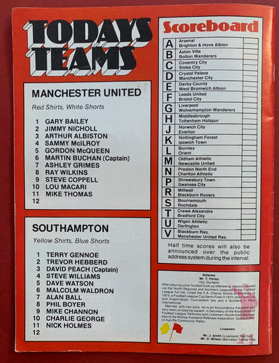 1979-3.11 - MANCHESTER UNITED VS SOUTHAMPTON