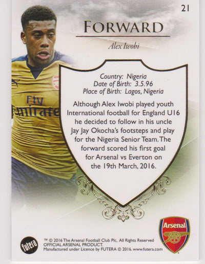 021. ALEX IWOBI - CLUB BASE - ARSENAL