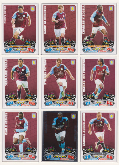 000. ASTON VILLA - KOMPLETT SETT MED TOPPS MATCH ATTAX PREMIER LEAGUE 2011/12