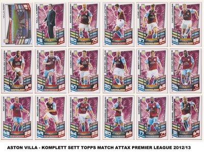 000. ASTON VILLA - KOMPLETT SETT MED TOPPS MATCH ATTAX PREMIER LEAGUE 2012/13