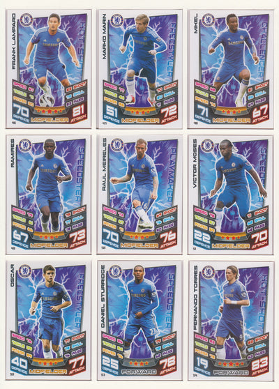 000. CHELSEA - KOMPLETT SETT MED TOPPS MATCH ATTAX PREMIER LEAGUE 2012/13