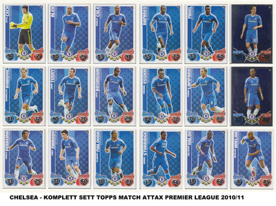 000. CHELSEA - KOMPLETT SETT MED TOPPS MATCH ATTAX PREMIER LEAGUE 2010/11