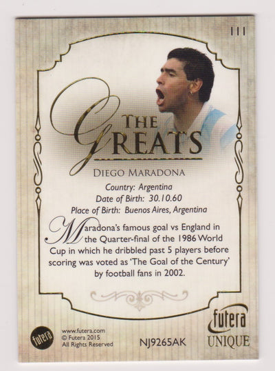 111. DIEGO MARADONA - ARGENTINA - THE GREATS