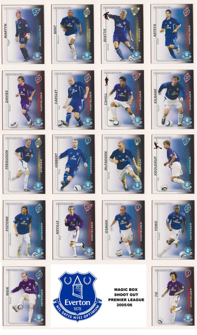 000. EVERTON - KOMPLETT SETT MED SHOOT OUT PREMIER LEAGUE 2005/06