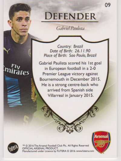 009. GABRIEL PAULISTA - CLUB BASE - ARSENAL