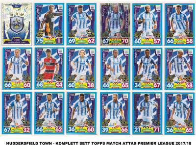 000. HUDDERSFIELD TOWN - KOMPLETT SETT MED TOPPS MATCH ATTAX PREMIER LEAGUE 2017/18