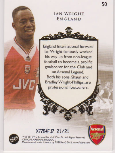 000. SILVER 050. IAN WRIGHT- ARSENAL - FUTERA 2016 "THE GREATS" SILVER #21