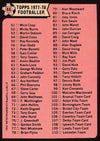 044. TOPPS 1977-78 FOOTBALLER - CHECKLIST - UKRYSSET