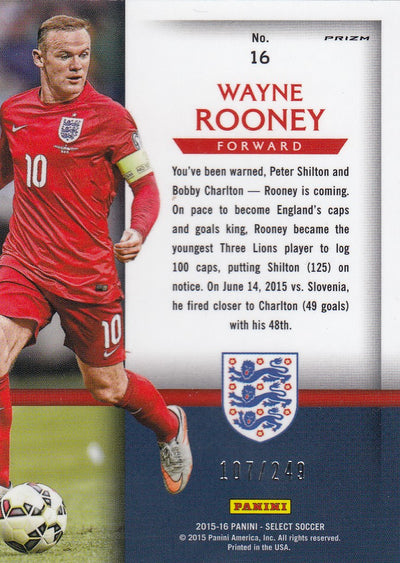 016. WAYNE ROONEY - ENGLAND - SELECT CAMO PRIZM - NATIONAL PRIDE - #249