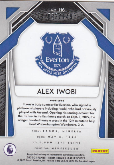 #149. RED PRIZM - 116. ALEX IWOBI - EVERTON - CARD 83 OF 149