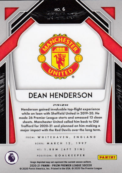 #199. BLUE PRIZM - 006. DEAN HENDERSON - MANCHESTER UNITED - CARD 194 OF 199