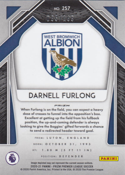 #199. BLUE PRIZM - 257. DARNELL FURLONG - WEST BROMWICH ALBION - CARD 95 OF 199 - ROOKIE