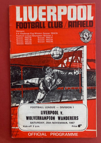 1967-25.11 - LIVERPOOL VS WOLVERHAMPTON WANDERERS