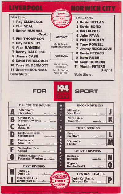 1978-.22.4 - LIVERPOOL VS NORWICH