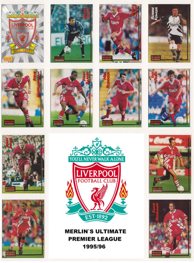 000. LIVERPOOL - KOMPLETT SETT MERLIN`S ULTIMATE 1995/96