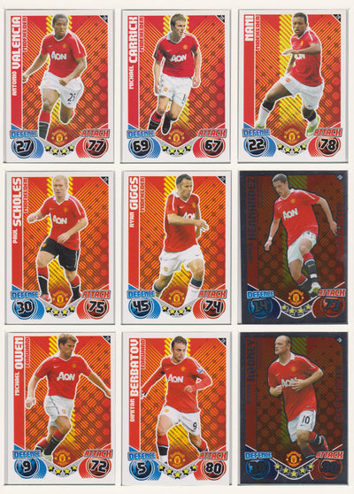 000. MANCHESTER UNITED - KOMPLETT SETT MED TOPPS MATCH ATTAX PREMIER LEAGUE 2010/11