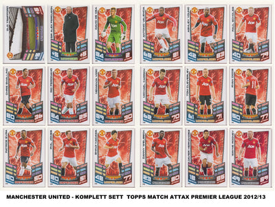 000. MANCHESTER UNITED - KOMPLETT SETT MED TOPPS MATCH ATTAX PREMIER LEAGUE 2012/13