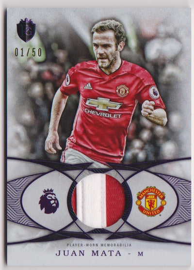 FF-JMA. JUAN MATA - MANCHESTER UNITED - TOPPS PREMIER GOLD 2016 - "PLAYER WORN MEMORABILIA"#50